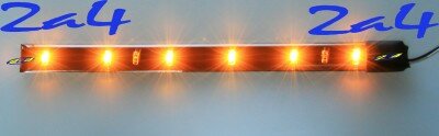 Barrette 12 LED  High Power  Eclairage Orange base noire ( paire )
