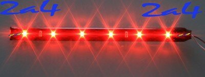 Barrette 12 LED  High Power  Eclairage Rouge base noire ( paire )
