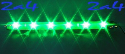 Barrette 12 LED  High Power  Eclairage Vert base noire ( paire )