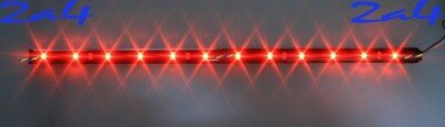 Barrette 24 LED  High Power  Eclairage Rouge base noire ( paire )