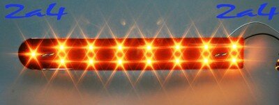Barrette 30 LED  High Power  Eclairage Orange base noire ( paire )