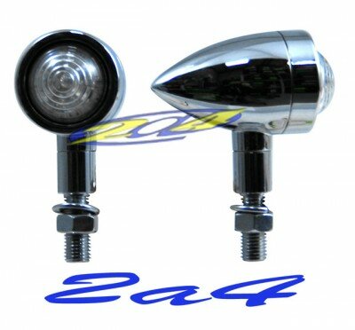 2 Clignotants adaptables � LED E125 Chrome Custom - Homologu�