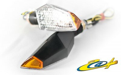 2 Clignotants adaptables � LED E126 Noir - Homologu�