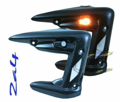 Ecope Radiateur Carbone Clignotant Integres LED Fum� Street Triple 675 07/10 ( paire )